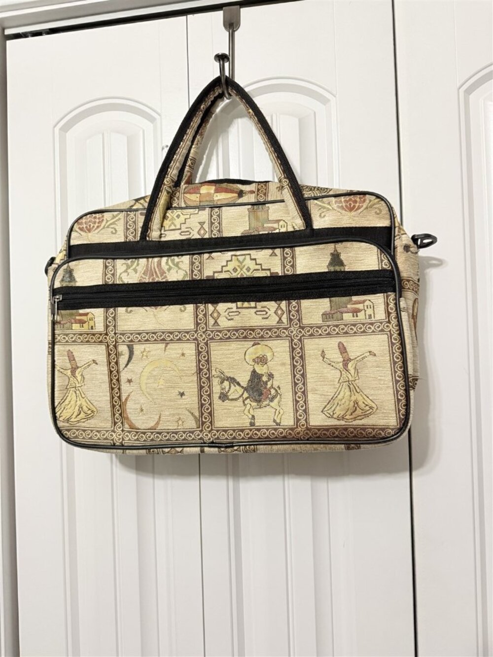 Duffel Travel Bag Turkish Middle Eastern Tapestry Patchwork Design